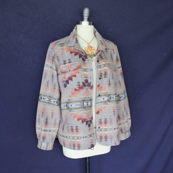 Pendleton jacquard Wool Shacket Board shirt Aztec Southwestern tunic Jacket XL - Picture 7 of 13